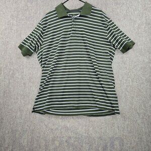 Van Heusen Mens Green & White Striped Polo Shirt XL Cotton